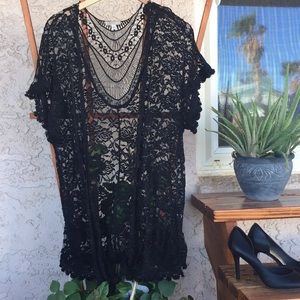 Lavish Black Lace Kimono